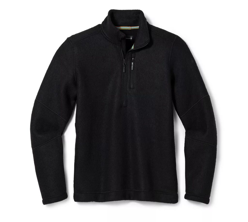 Smartwool Men's Hudson Trail Fleece Half Zip Sweater-Black-Killington Sports