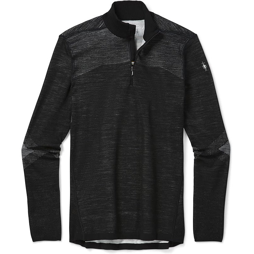 Smartwool Men's Intraknit Thermal Merino Base Layer 1/4 Zip-Black/White-Killington Sports