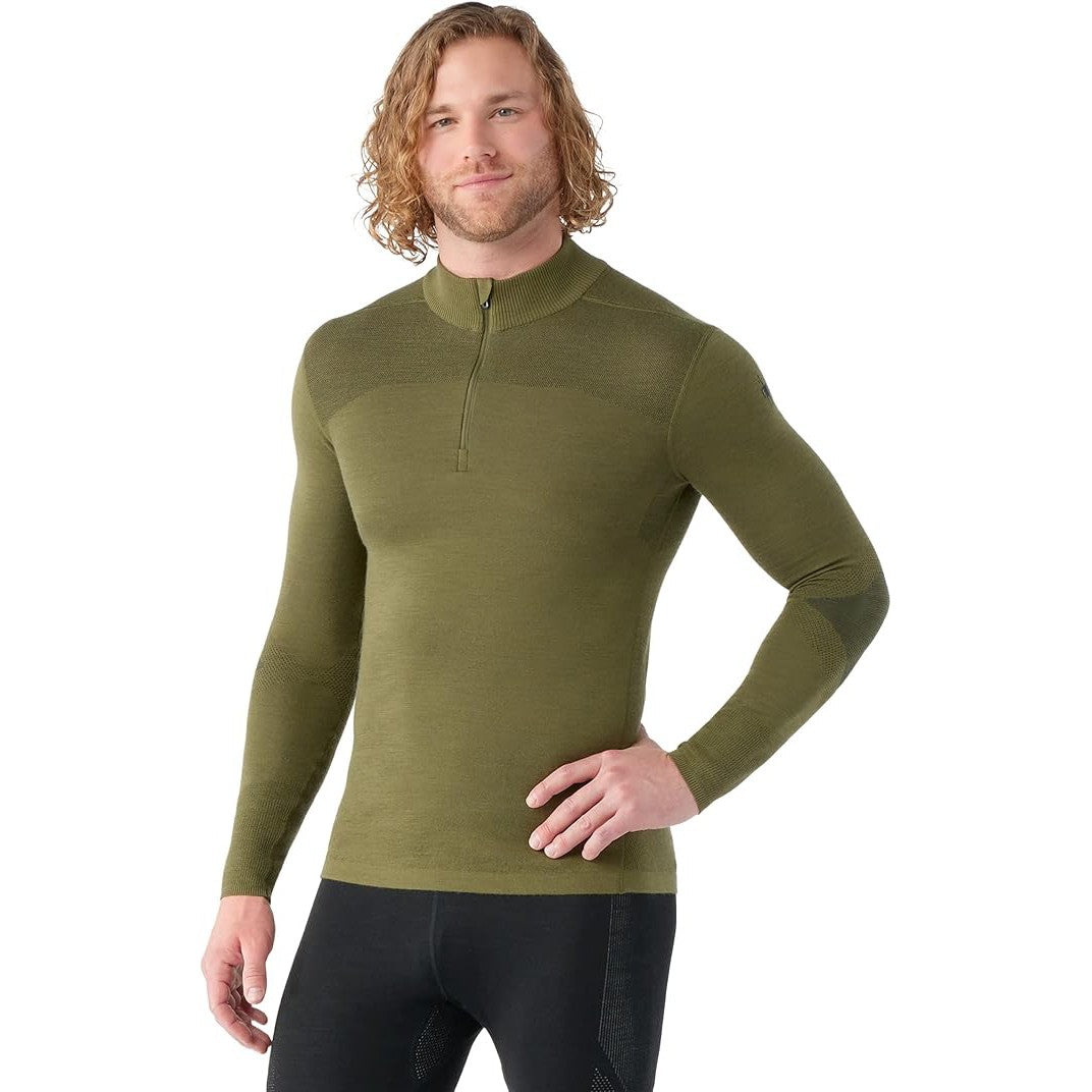 Smartwool Men's Intraknit Thermal Merino Base Layer 1/4 Zip-Winter Moss-Killington Sports