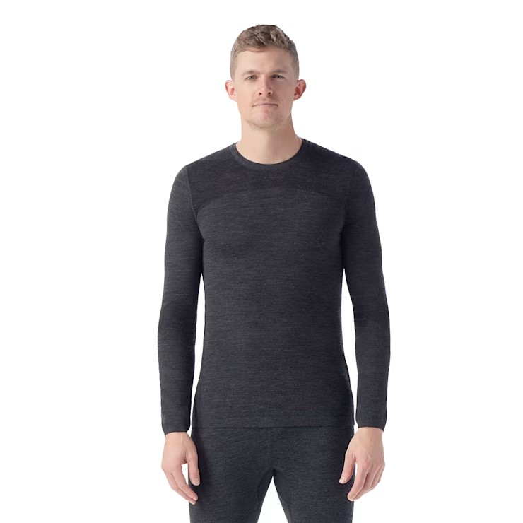 Smartwool Men's Intraknit Thermal Merino Base Layer Crew-Charcoal/Black-Killington Sports