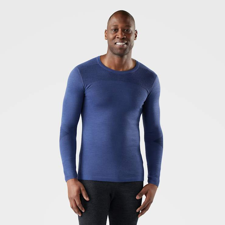 Smartwool Men's Intraknit Thermal Merino Base Layer Crew-Nightfall Blue-Killington Sports
