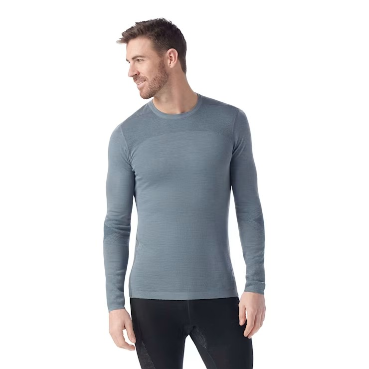 Smartwool Men's Intraknit Thermal Merino Base Layer Crew-Pewter Blue/Twilight Blue-Killington Sports