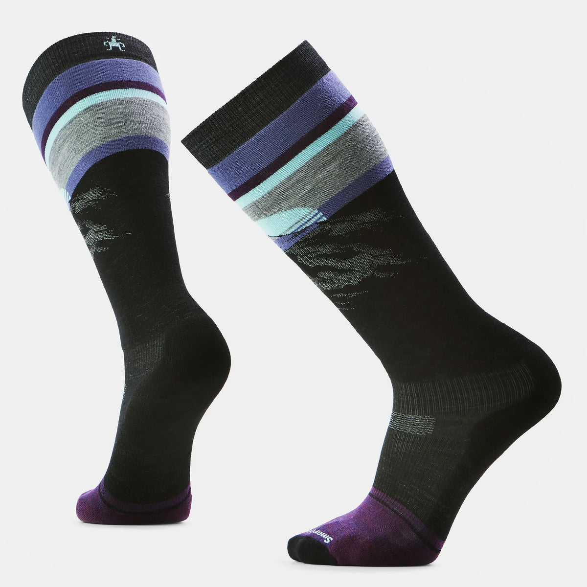 Smartwool Men's Snowboard Targeted Cushion Mountain Sunrise OTC Socks-Black-Killington Sports