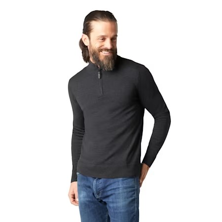 Smartwool Men's Sparwood 1/2 Zip Sweater-Charcoal Heather-Killington Sports