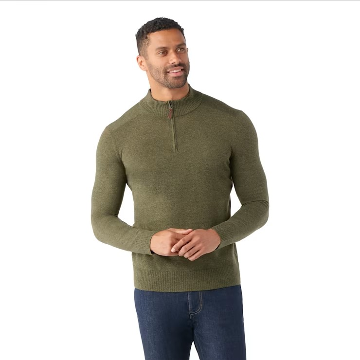 Smartwool Men's Sparwood 1/2 Zip Sweater-North Woods Heather/Winter Moss Heather-Killington Sports