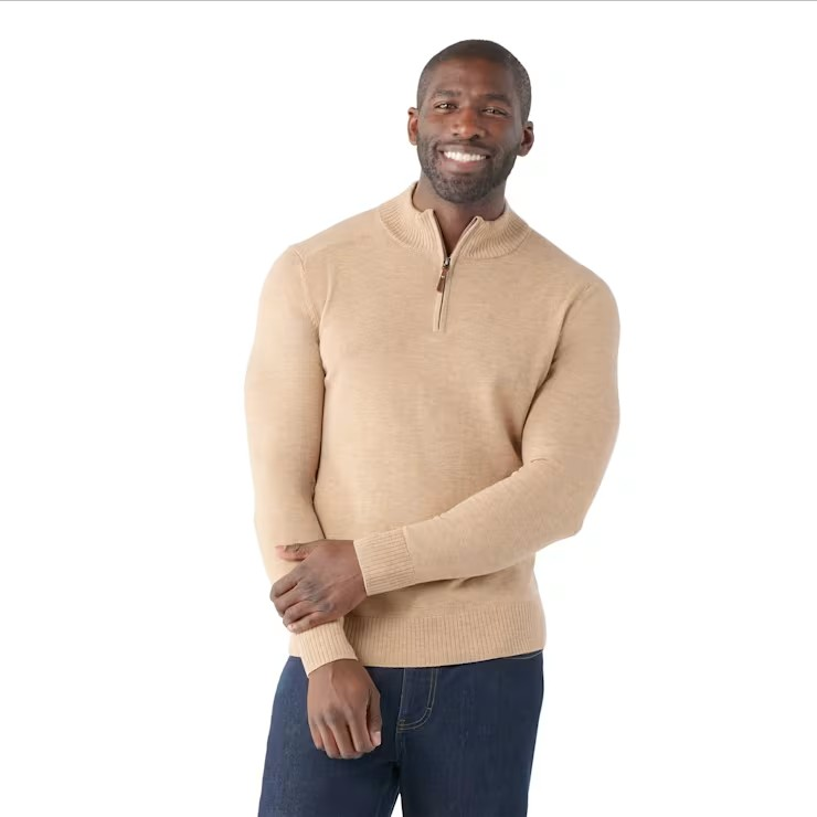 Smartwool Men's Sparwood 1/2 Zip Sweater-Toasted Coconut Heather-Killington Sports