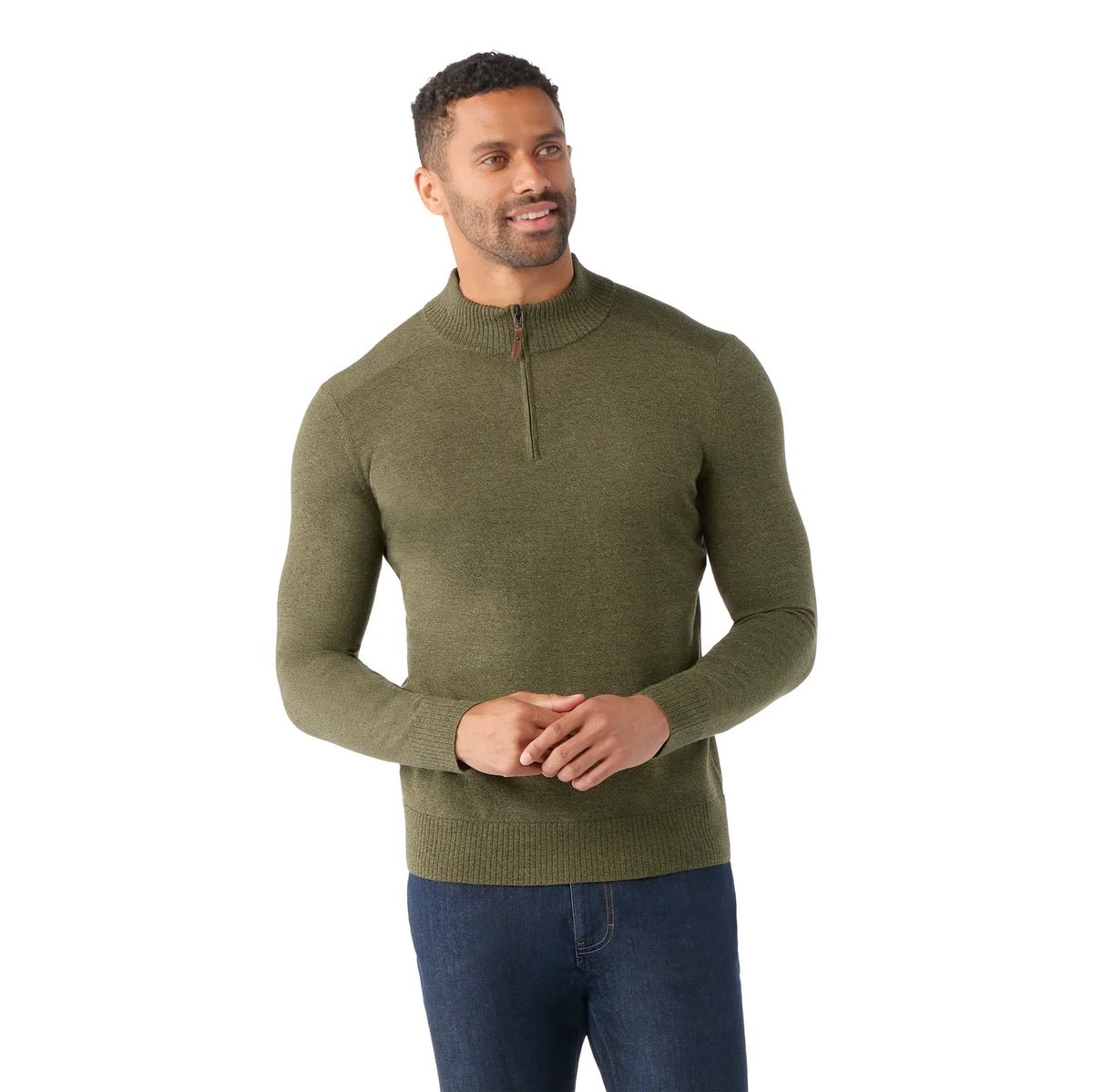 Smartwool Men's Sparwood 1/4 Zip Sweater-North Woods Heather/Winter Moss Heather-Killington Sports