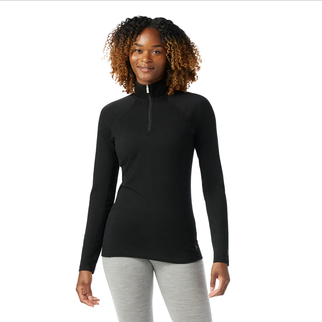 Smartwool Women's Classic All-Season Merino Base Layer 1/4 Zip-Black-Killington Sports