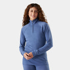 Smartwool Women's Classic All-Season Merino Base Layer 1/4 Zip-Nightfall Blue-Killington Sports
