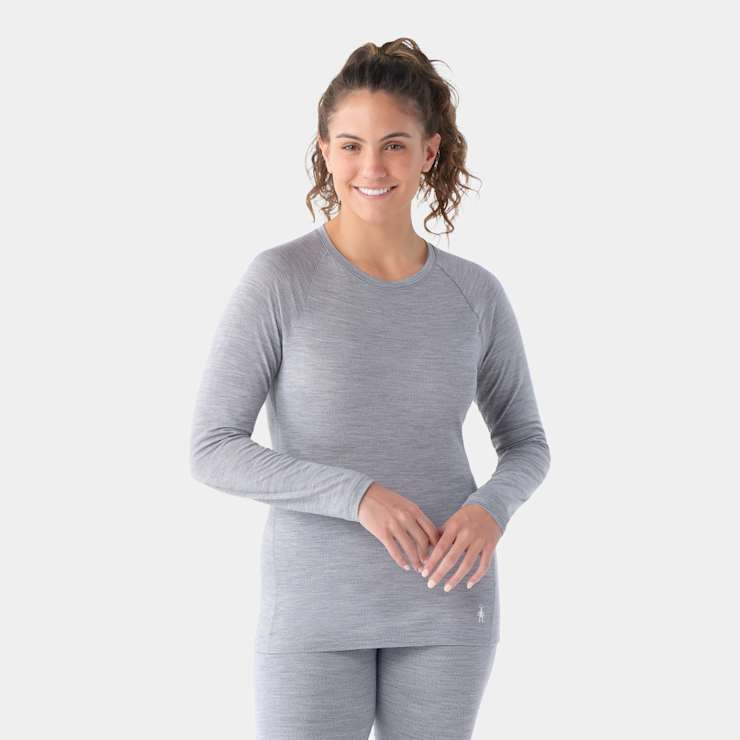 Smartwool Women's Classic All-Season Merino Base Layer Long Sleeve-Light Gray Heather-Killington Sports