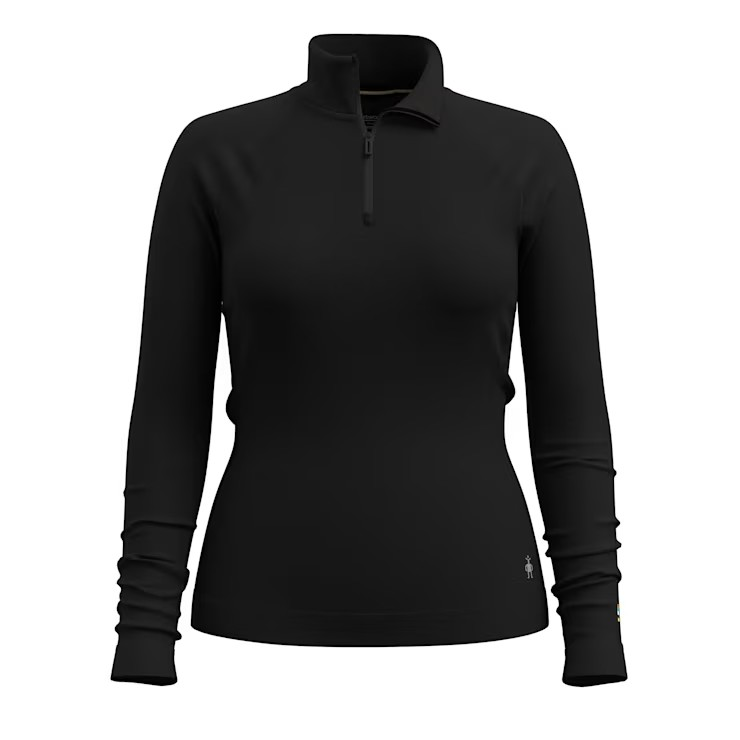 Smartwool Women's Classic Thermal Merino Base Layer 1/4 Zip-Black-Killington Sports