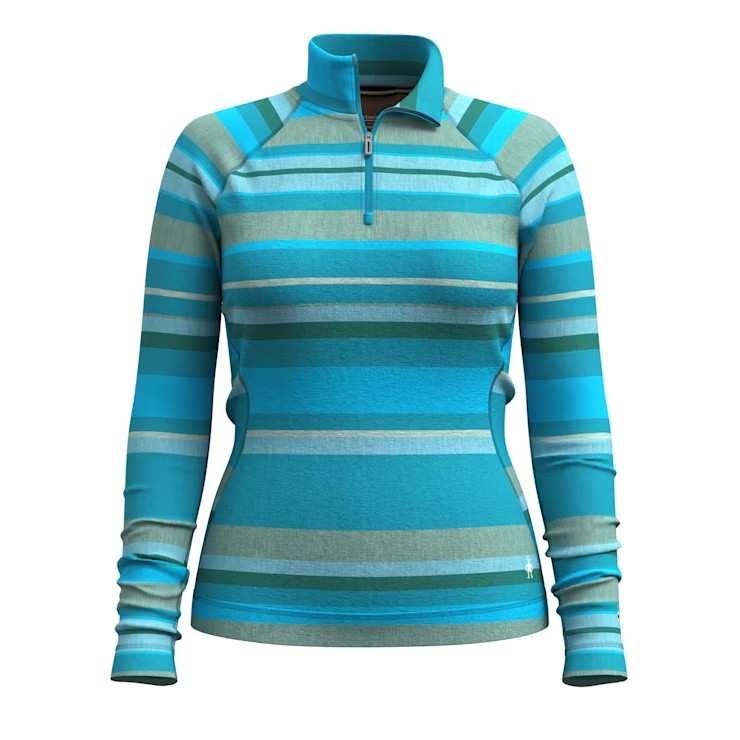 Smartwool Women's Classic Thermal Merino Base Layer 1/4 Zip-Poll Blue Joviansphere-Killington Sports