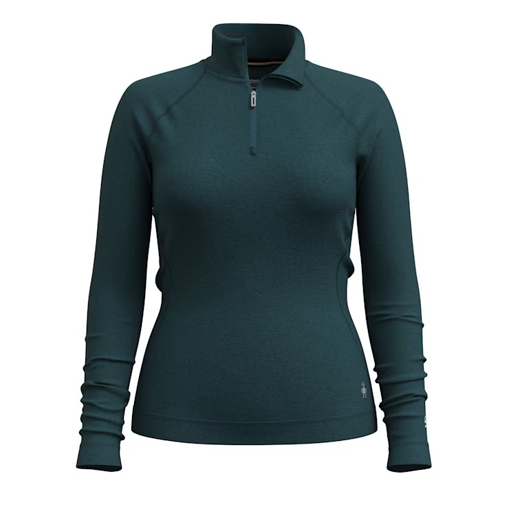 Smartwool Women's Classic Thermal Merino Base Layer 1/4 Zip-Twilight Blue Heather-Killington Sports