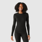 Smartwool Women's Classic Thermal Merino Base Layer Crew-Black-Killington Sports