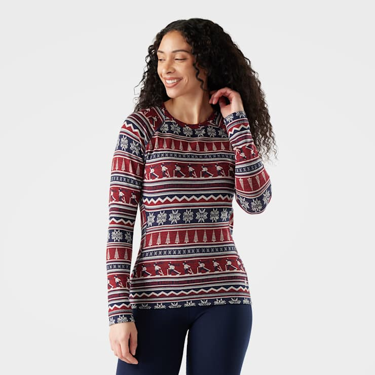 Smartwool Women's Classic Thermal Merino Base Layer Crew-Currant Alpine Apres-Killington Sports