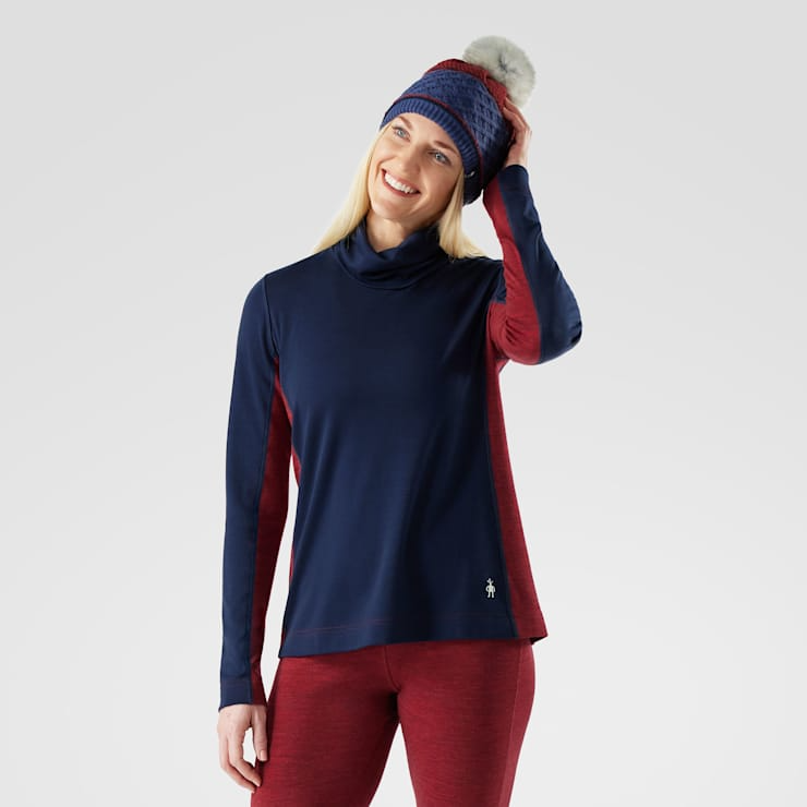 Smartwool Women's Classic Thermal Merino Mock Neck-Deep Navy-Killington Sports