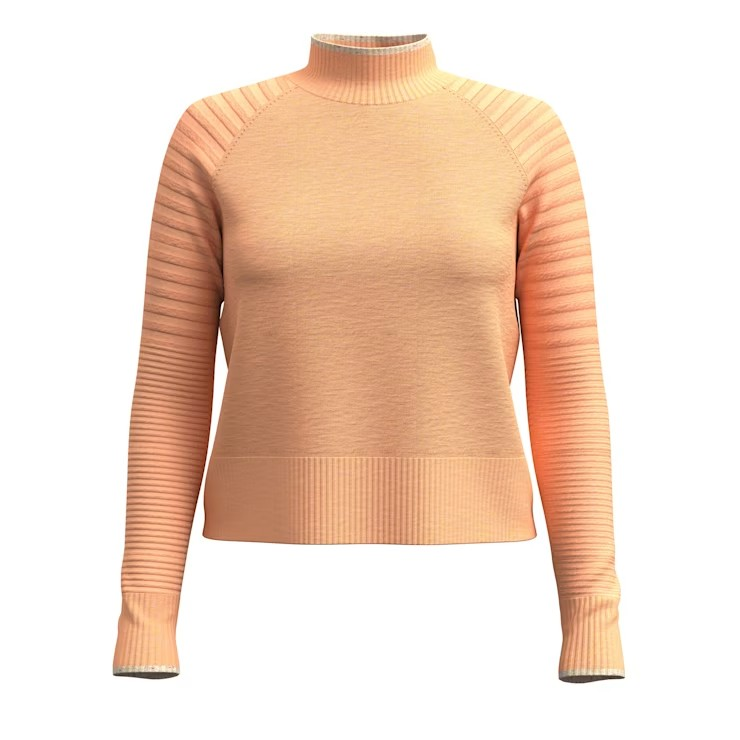 Smartwool Women's Edgewood Mock Neck Sweater-Apricot Marl-Killington Sports