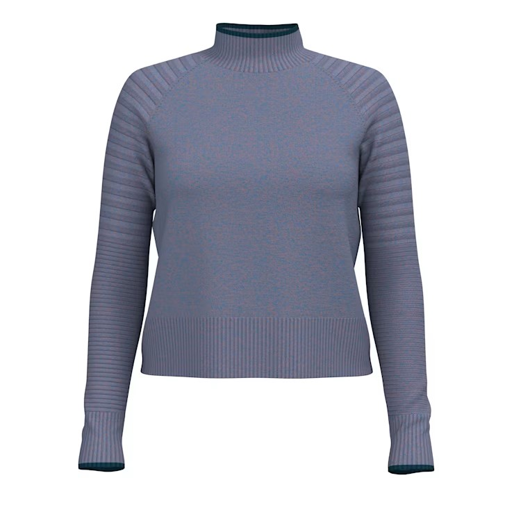 Smartwool Women's Edgewood Mock Neck Sweater-Violet Blue Marl-Killington Sports