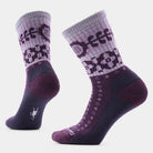 Smartwool Women's Everyday Cozy Retro Sunflower Crew Socks-Purple Iris-Killington Sports