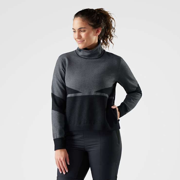 Smartwool Women's Intraknit Alpine Pullover-Black-Killington Sports