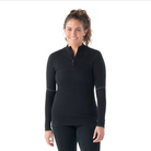 Smartwool Women's Intraknit Thermal Max Merino Base Layer 1/4 Zip-Black-Killington Sports