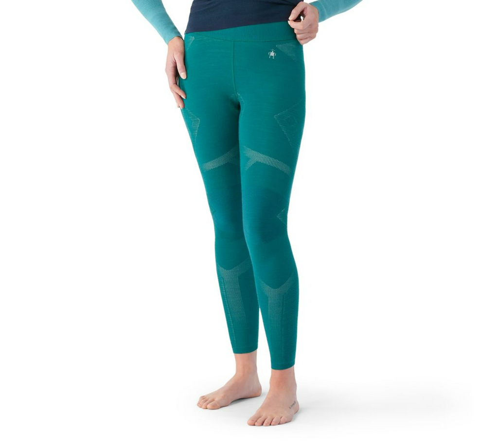 Smartwool Women's Intraknit Thermal Merino Base Layer Bottom-Emerald/White-Killington Sports
