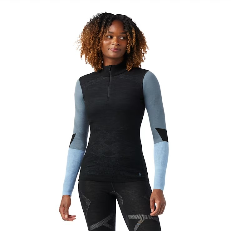 Smartwool Women's Intraknit Thermal Merino Base Layer Colorblock 1/4 Zip-Killington Sports