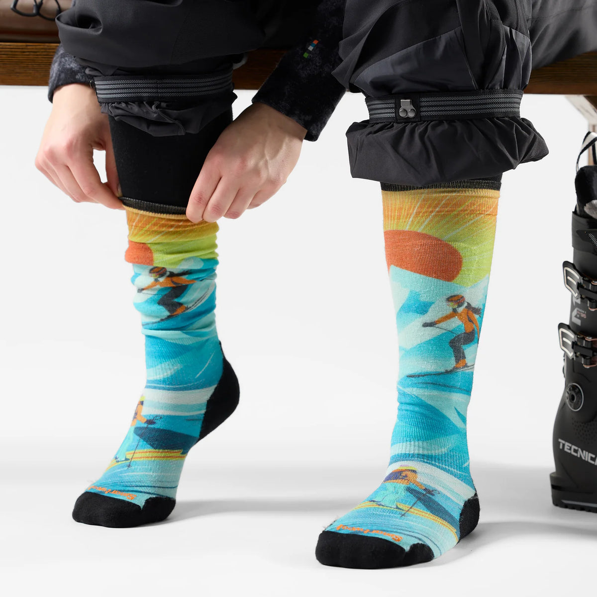 Smartwool Women's Ski Targeted Cushion Steep Days Print OTC Socks-Killington Sports