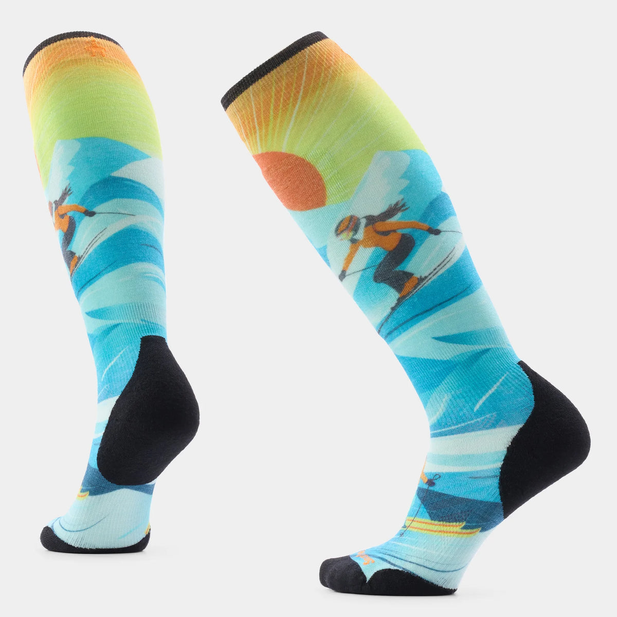 Smartwool Women's Ski Targeted Cushion Steep Days Print OTC Socks-Serene Blue-Killington Sports