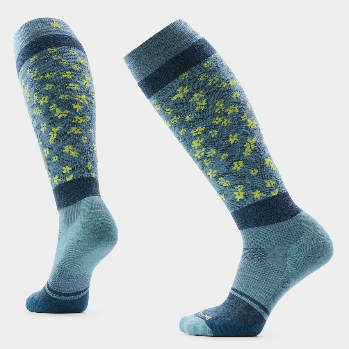 Smartwool Women's Snowboard Targeted Cushion Wild Blossom OTC Socks-Dusty Teal-Killington Sports