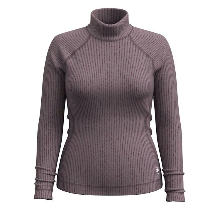 Smartwool Women's Thermal Merino Rib Turtleneck-Chalk Violet Heather-Killington Sports