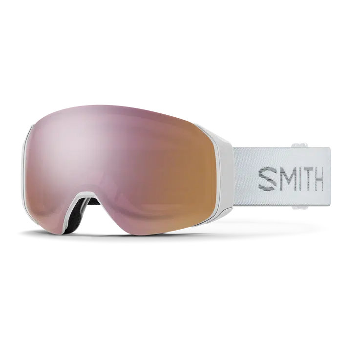 Smith 4D MAG S Goggles w/ ChromaPop-White Chunky Knit + ChromaPop Everyday Rose Gold Mirror-Killington Sports