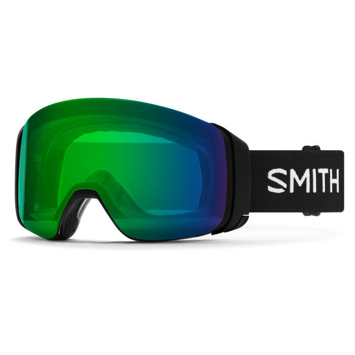 Smith 4D Mag Goggles + Bonus Lens-Black + ChromaPop Everyday Green Mirror & Storm Blue-Killington Sports