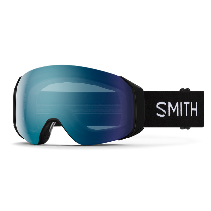 Smith 4D Mag S Goggles + Bonus Lens-Black + ChromaPop Everyday Blue Mirror & Storm Blue-Killington Sports