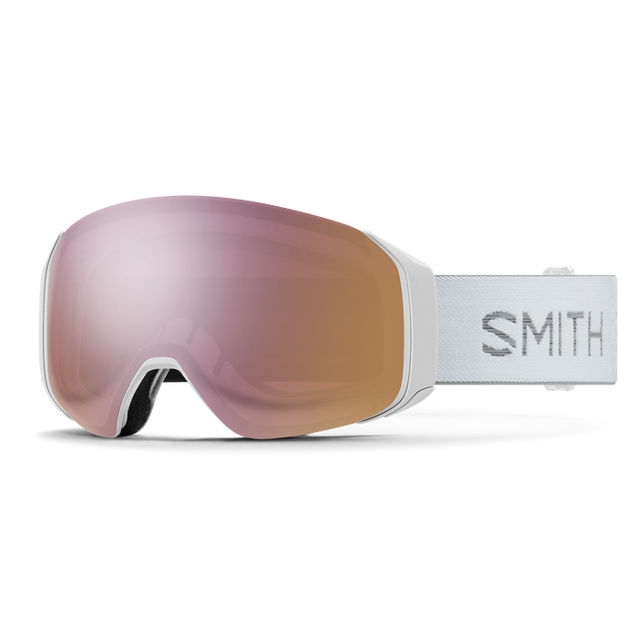 Smith 4D Mag S Goggles + Bonus Lens-White Chunky Knit + ChromaPop Everyday Rose Gold Mirror & Storm Rose Flash-Killington Sports