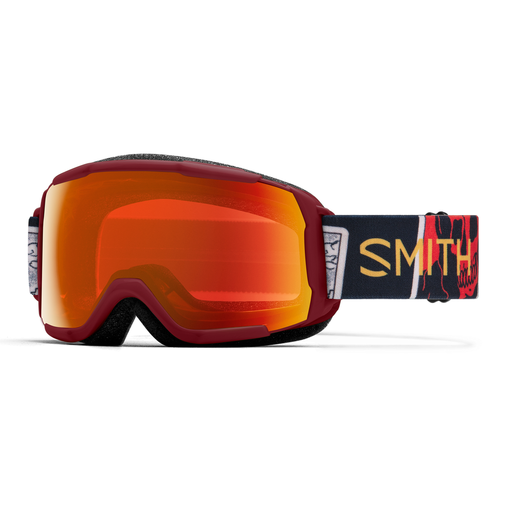 Smith Grom Youth Goggles w/ ChromaPop-Sangria + ChromaPop Everyday Red Mirror-Killington Sports