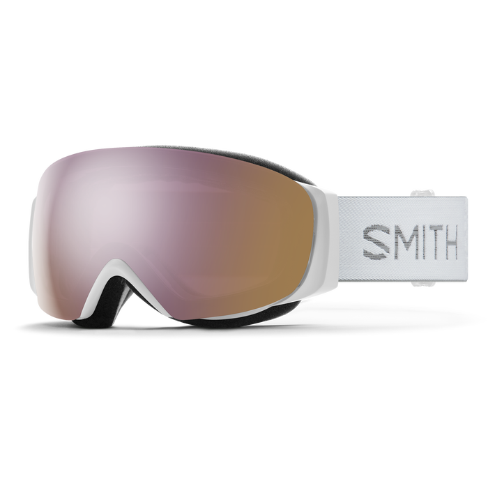 Smith I/O Mag S Goggles + Bonus Lens-White Chunky Knit + ChromaPop Everyday Rose Gold Mirror & Storm Rose Flash-Killington Sports