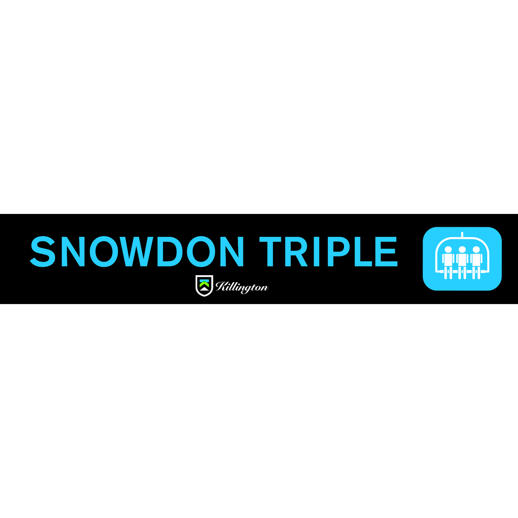 Snowdon Chair Lift Sign-Killington Logo-Snowdon Triple-Killington Sports