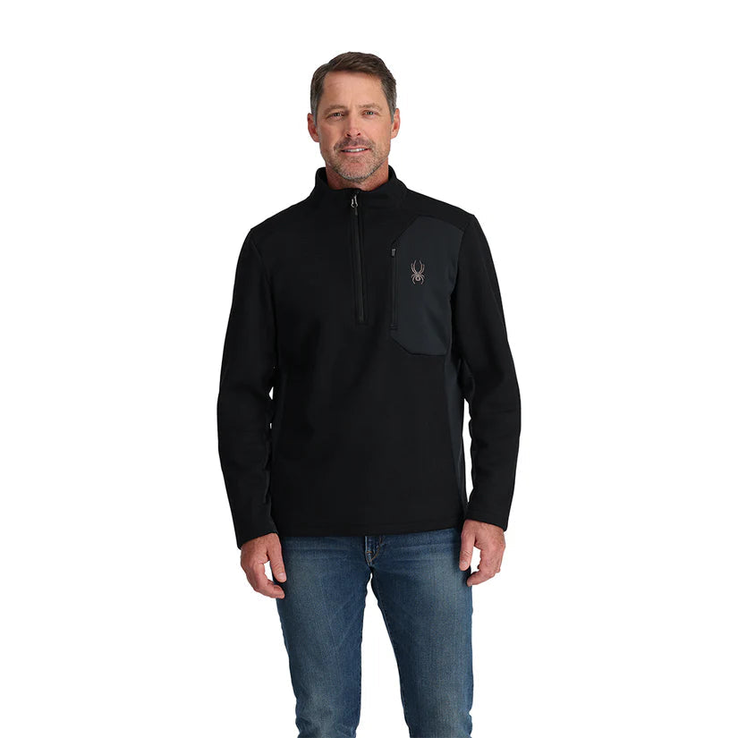 Spyder Men's Bandit 1/2 Zip Fleece Jacket-Black-Killington Sports