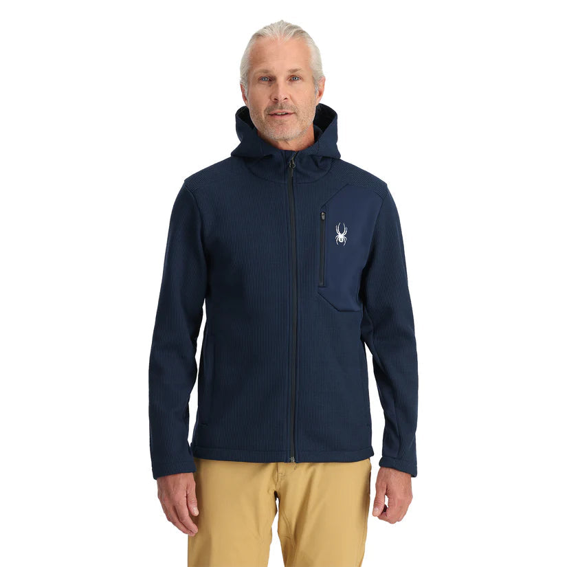 Spyder Men's Bandit Hooded Fleece Jacket-True Navy-Killington Sports