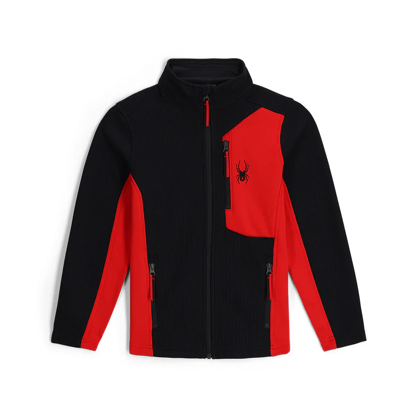 Spyder Youth Bandit Full Zip Fleece Jacket-Black-Killington Sports