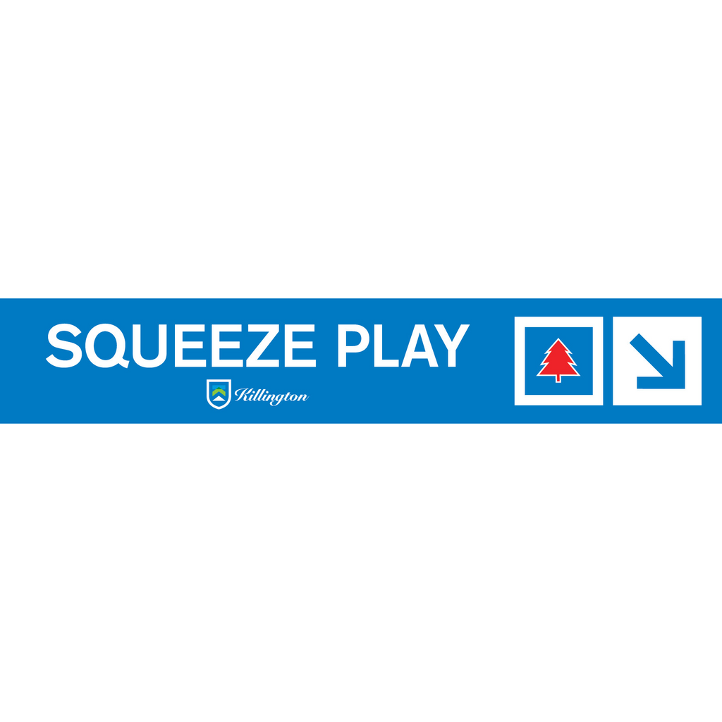 Squeeze Play Trail Sign-Killington Logo-Killington Sports