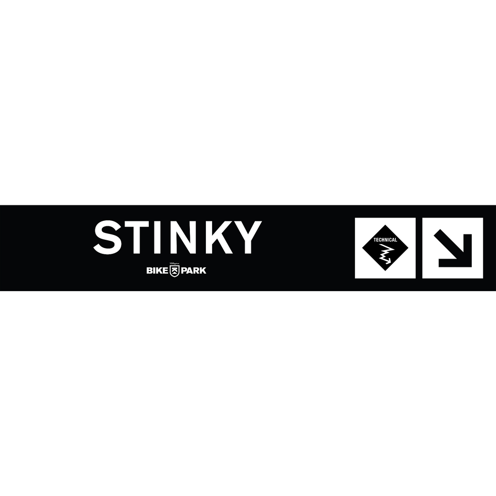 Stinky Mountain Bike Trail Sign - Black-Killington Logo-Killington Sports