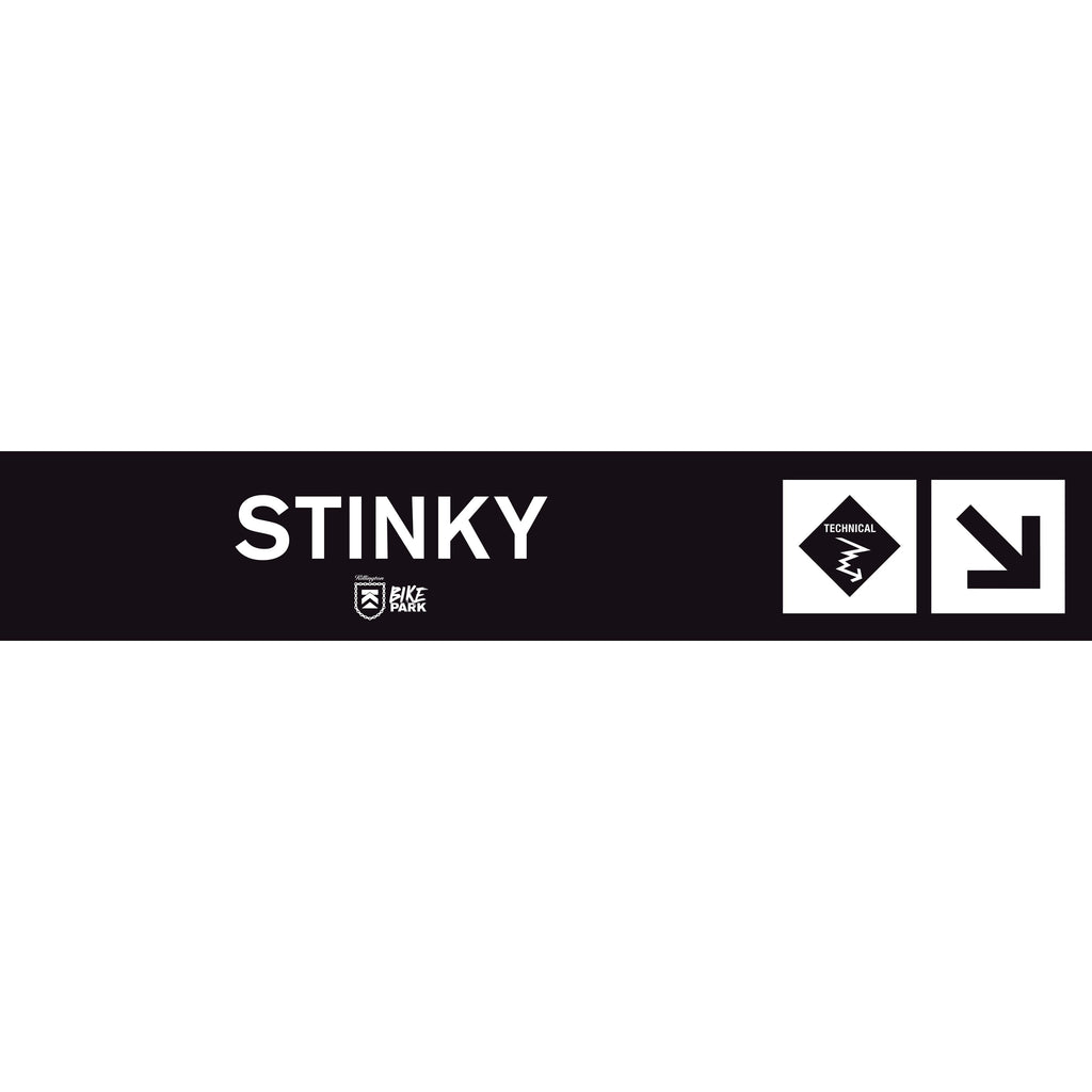 Stinky Mountain Bike Trail Sign - Black-Killington Sports