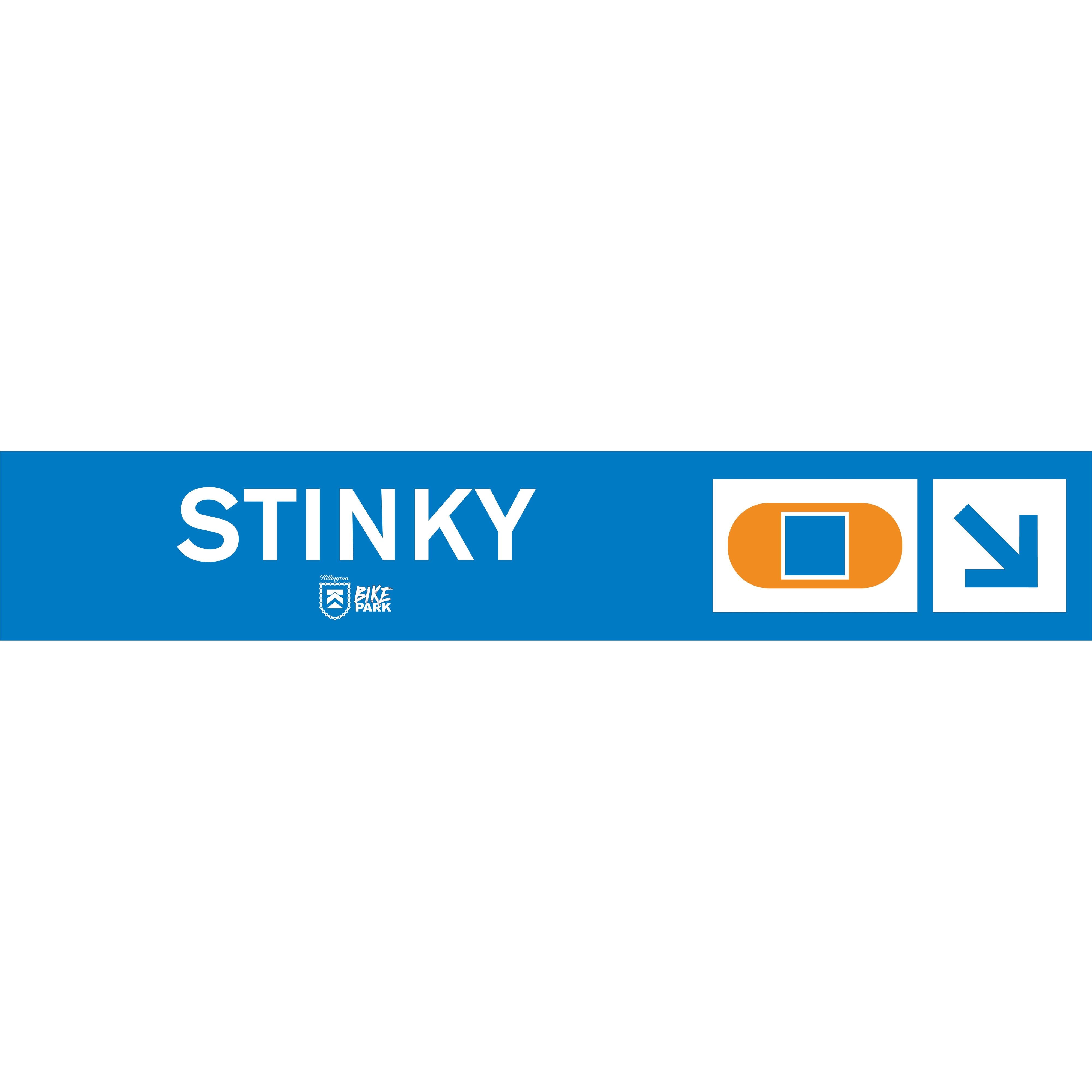 Stinky Mountain Bike Trail Sign - Blue-Killington Sports
