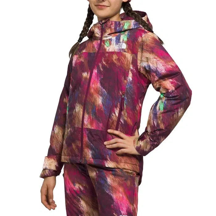 The North Face Girls' Freedom Insulated Jacket-Boysenberry Paint Lightening Small Print-Killington Sports