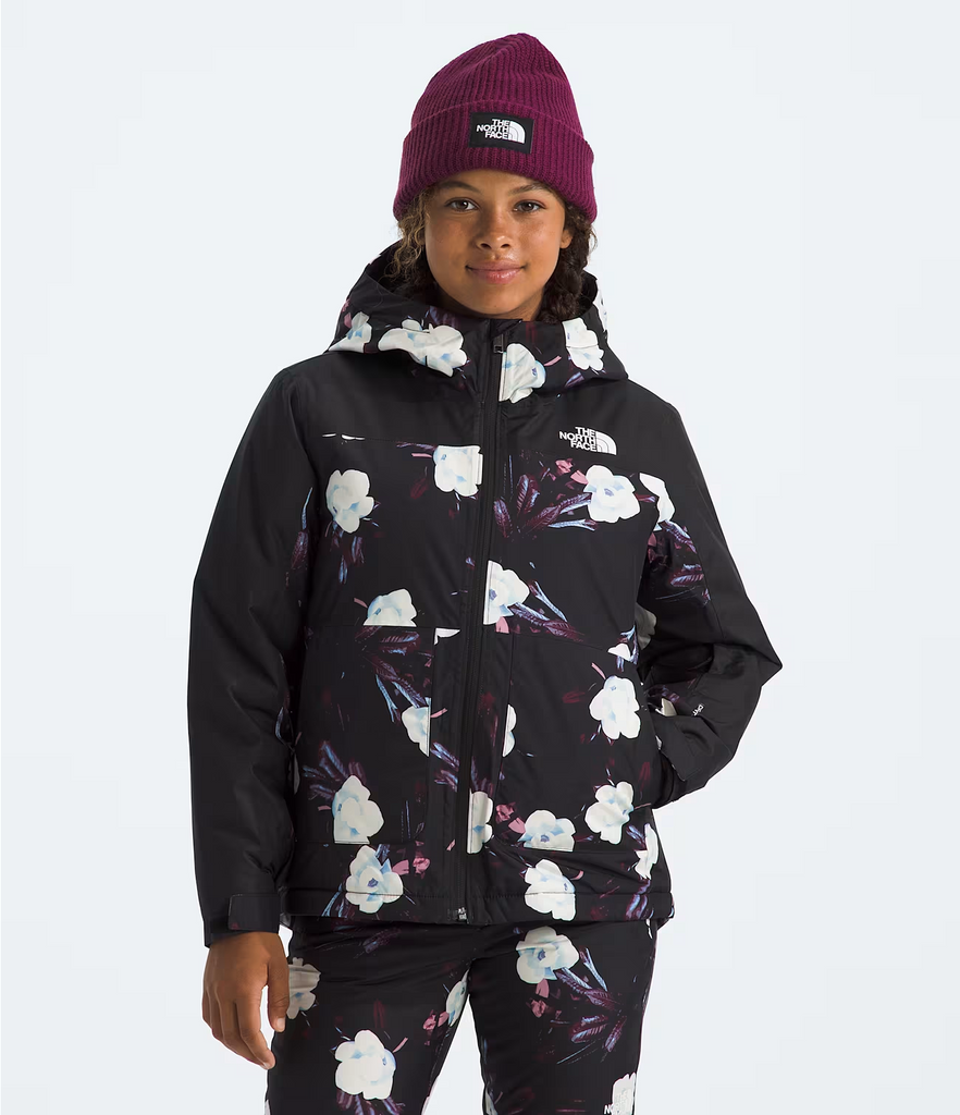 The North Face Girls' Freedom Insulated Jacket-TNF Black Winter Flowers Print-Killington Sports