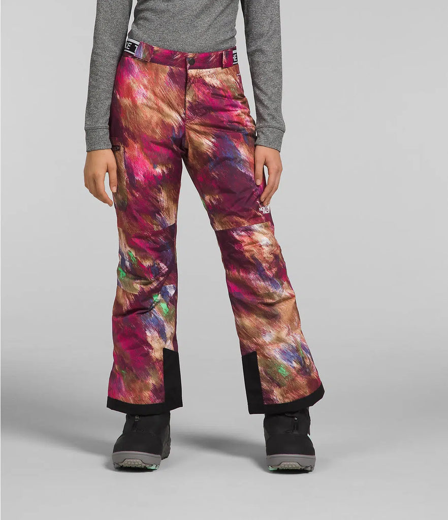 The North Face Girls' Freedom Insulated Pant-Boysenberry Paint Lightening Small Print-Killington Sports