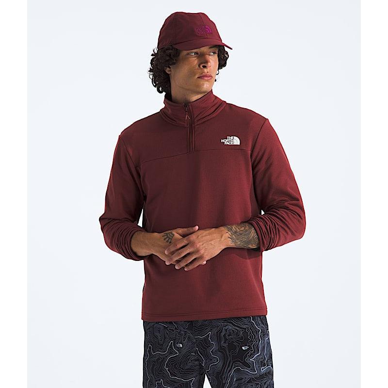 The North Face Men's Cedar Trail Grid Fleece 1/4 Zip-Sumac-Killington Sports