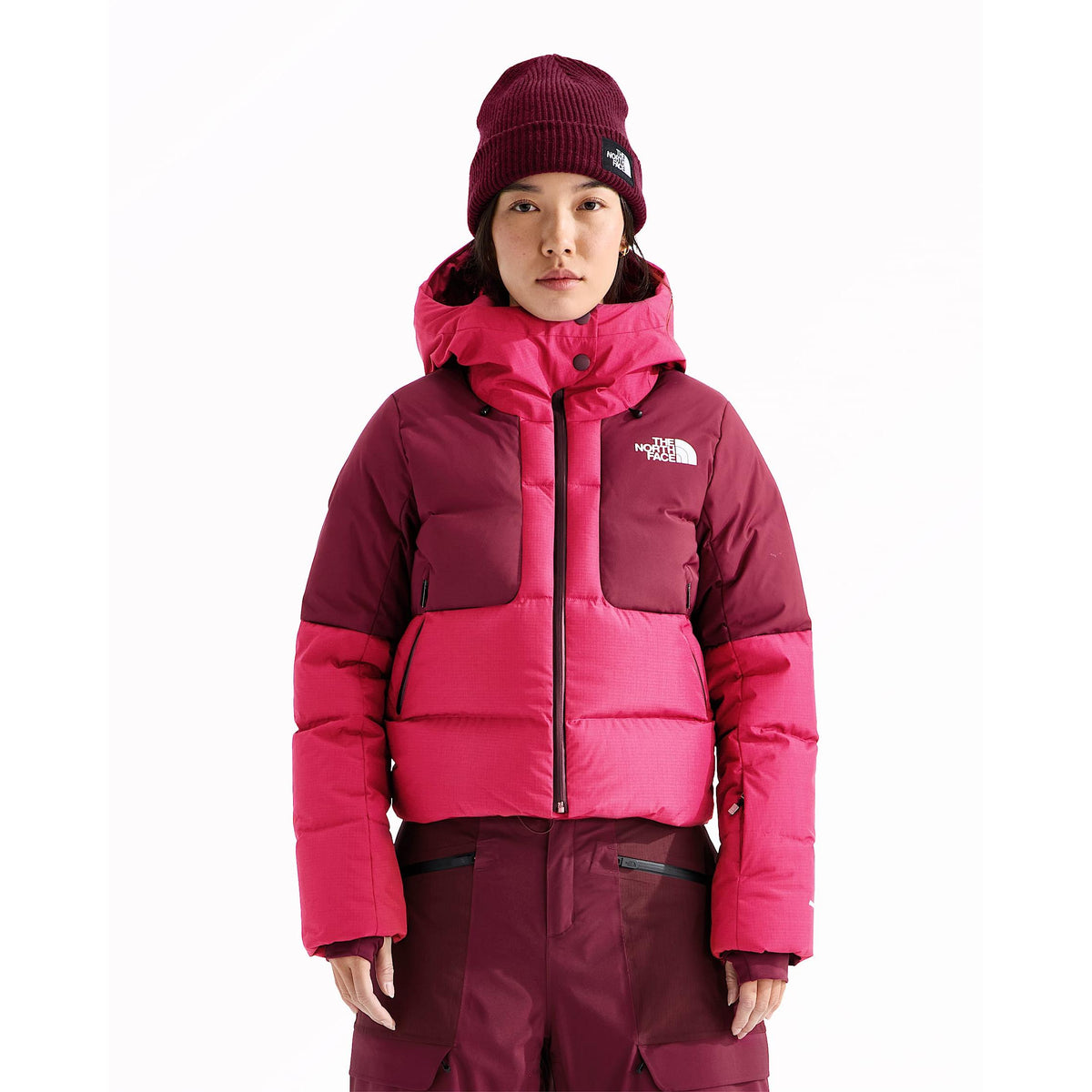The North Face Women's Cold Spell Cropped Down Jacket-Lali Guran/Burgundy Crush-Killington Sports